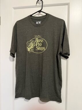 Bass Pro Shops Olive Short-Sleeve Logo Tee with Light Yellow Graphic